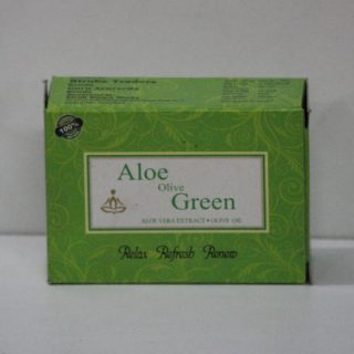 natyral herbal aloe olive green soap